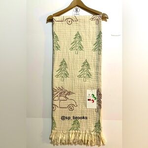 🎁Texteis Penedo Throw Blanket - Festive Cars and Trees - Made in Portugal